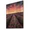 Designart - Sunrise & Dramatic Clouds Over Lavender Field XIV - Farmhouse Print on Natural Pine Wood